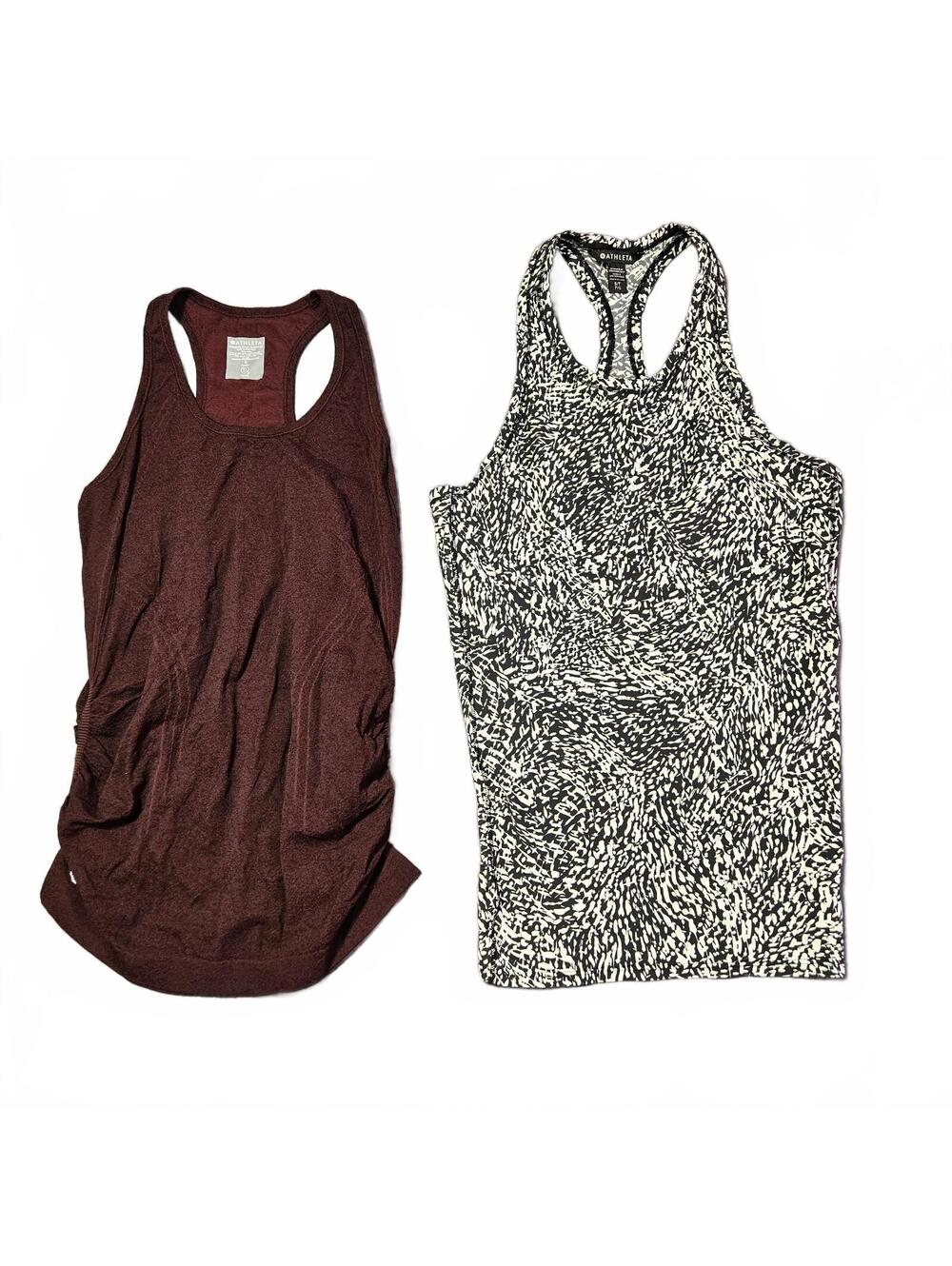 Athleta Lot of Two Tank Tops Women's Size Small Black White Red Workout Running